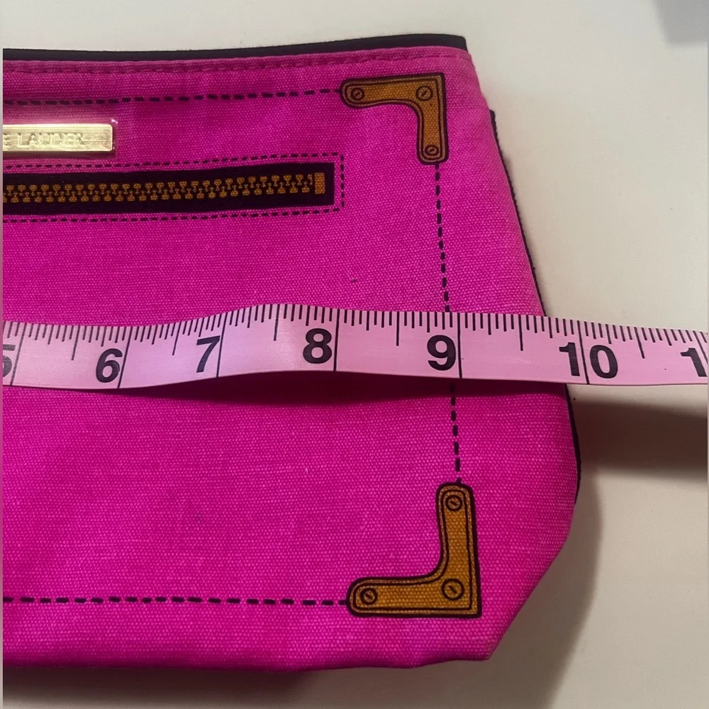 Estee Lauder Hot Pink Cosmetic Pouch & stickers